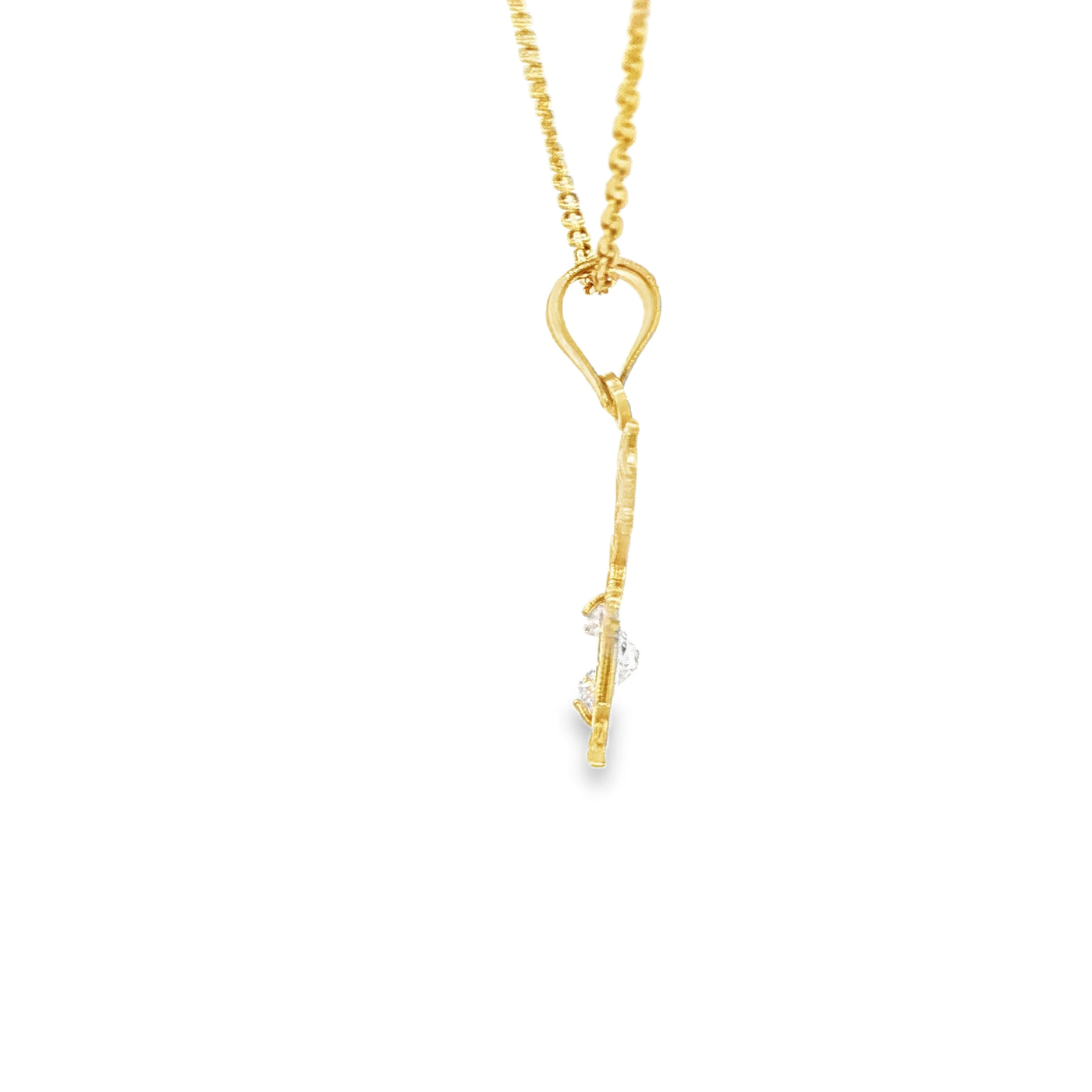 PENDANT 14KP BOY CZ CLEAR BELLY BOY