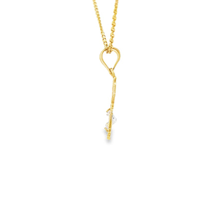 PENDANT 14KP BOY CZ CLEAR BELLY BOY