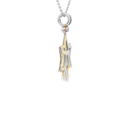 PENDANT 14K 4.5G STAR DAVID 2TONE OM 3 SLIDERS