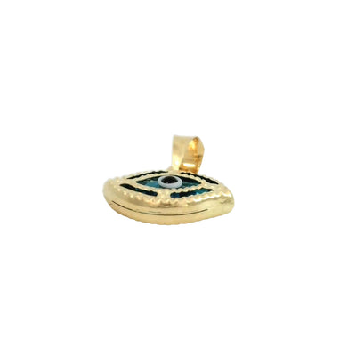 PENDANT 14K EVIL EYE BLUE EYE MILIGRAIN