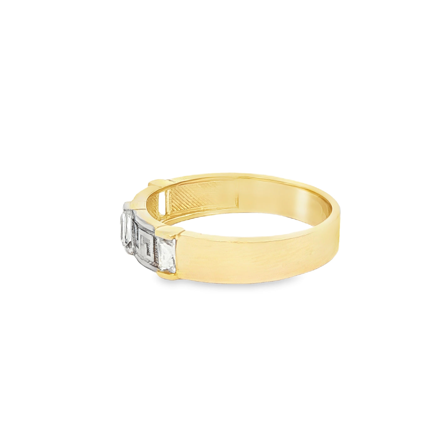 14 KARAT RING SIZE 10 WEIGHT: 4.5G : 5.1MM CZ  GRE