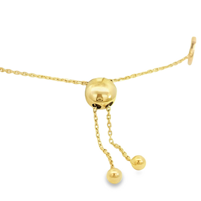 BRACELET 14K CHARM SEA LIFE DIAMOND 0.15ctw ADJUST