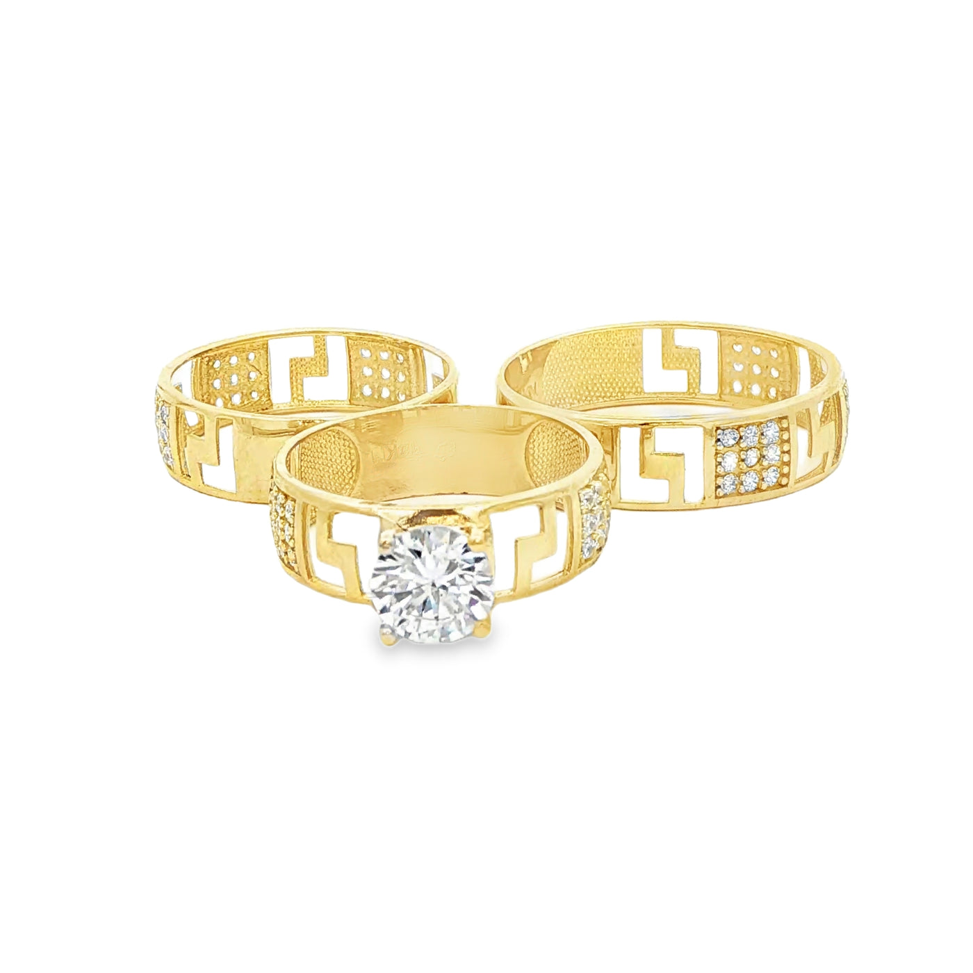 14 KARAT RING SIZE 7 WEIGHT: 2.0G : 5.5MM CZ GREEK