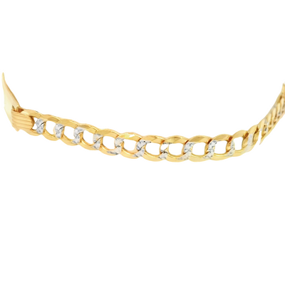 14K Diamond Cut Cuban Italian Curb ID Bracelet