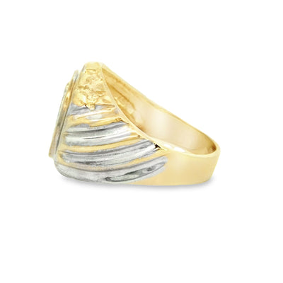 14KR Two tone Mason Ring