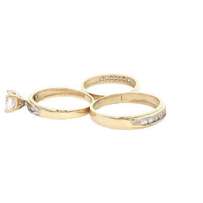 14 KARAT RING SIZE 7 WEIGHT: 2.1G : 3.4MM CZ SINGL