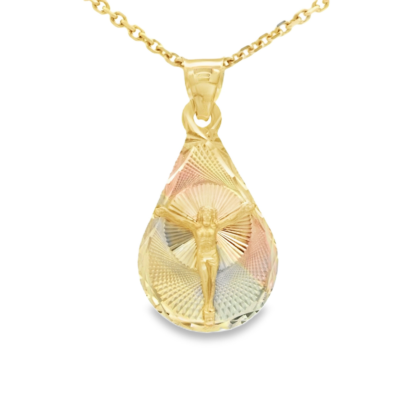 14KP Jesus DC TriGold Tear
