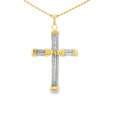 18 KARAT + STERLING CHARM CROSS