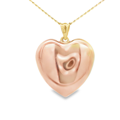 14K  PENDENT  2.7G HEART PUFF HEART  DCUT POLISHED