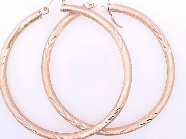 EARRINGS 14 KARAT SATIN LARGE HOOP EARRINGS WEIGHT