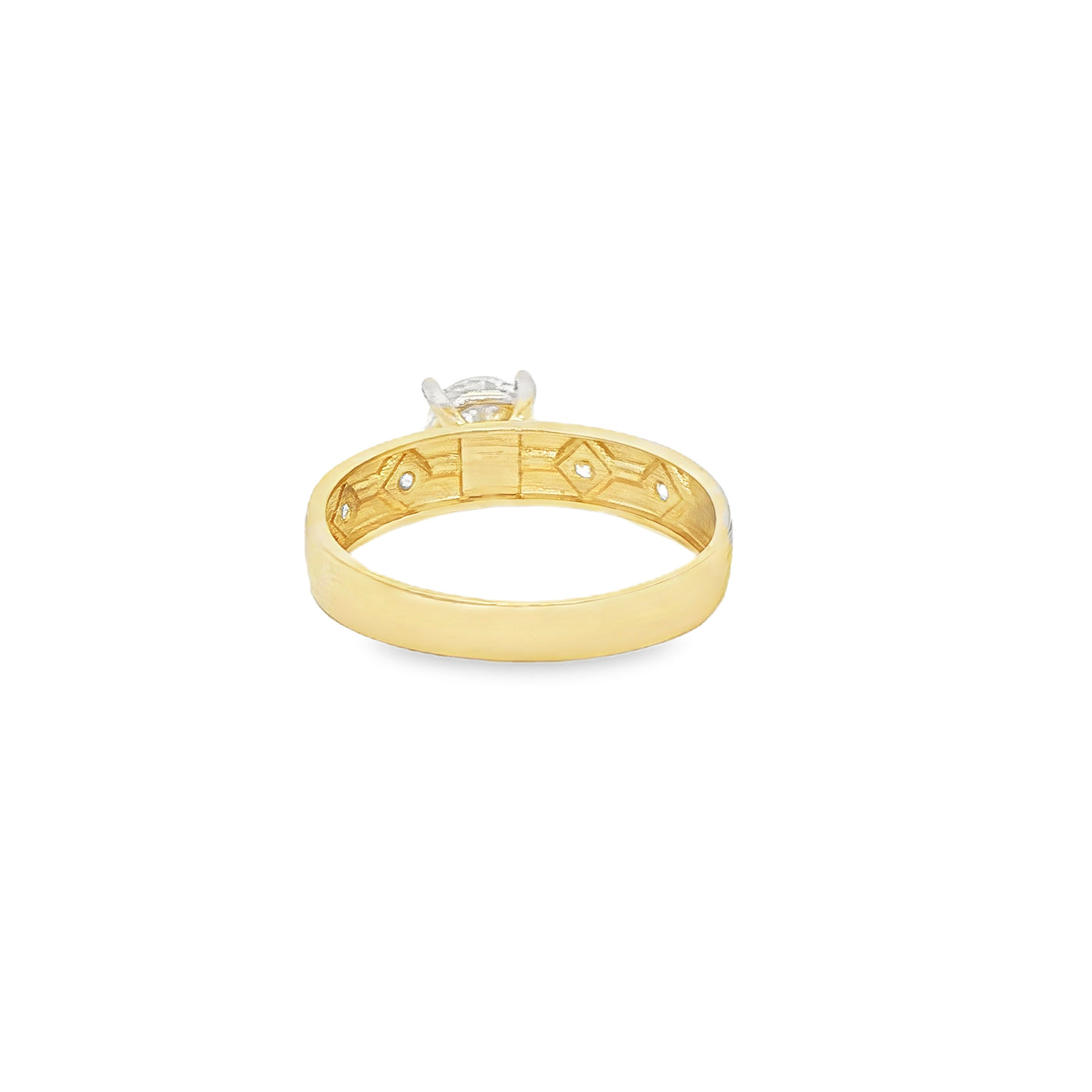 14 KARAT RING SIZE 7.25 WEIGHT: 2.0G : 4MM CZ SOLI