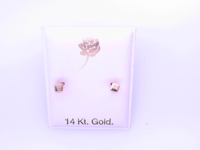 14 KARAT STUD EARRINGS WEIGHT: 0.8G : 5MM CZ CLEAR