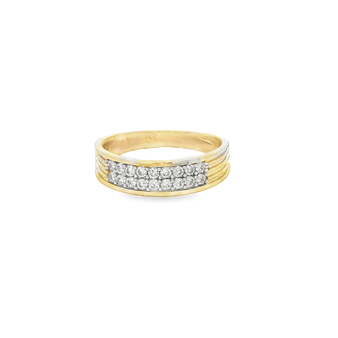 14 KARAT RING SIZE 7.25 WEIGHT: 3.5G : 4.8MM CZ SO