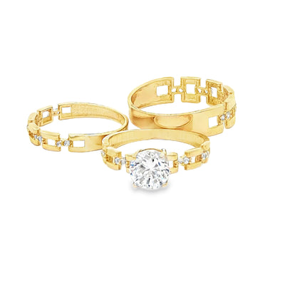 14 KARAT RING SIZE 7 WEIGHT: 2.0G : 3.2MM CZ SOLIT