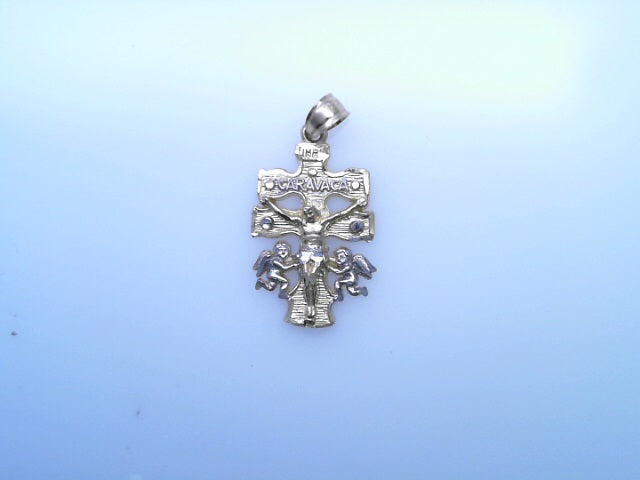 PENDANT 14K 2.8G CROSS CARAVACAS SATIN FINISH