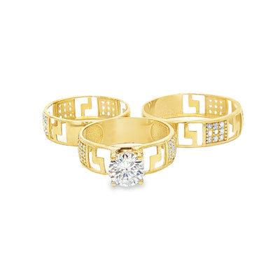 14 KARAT RING SIZE 7 WEIGHT: 2.6G : 5.5MM CZ GREEK