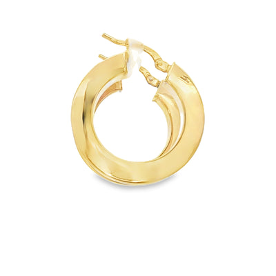 14 KARAT MEDIUM HOOP EARRINGS 23MM CHUBBY ROUND