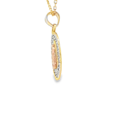 14 KARAT CHARM DC VIRGEN DE CARIDAD OVAL 2 TONE