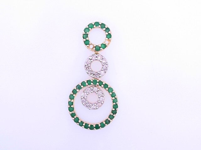14 KARAT DROP PENDANTS WEIGHT: 3.2 : NATURAL EMERA