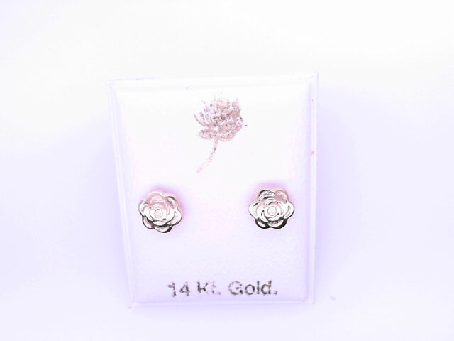 14 KARAT STUD EARRINGS WEIGHT: 0.8G : 5MM CZ CLEAR