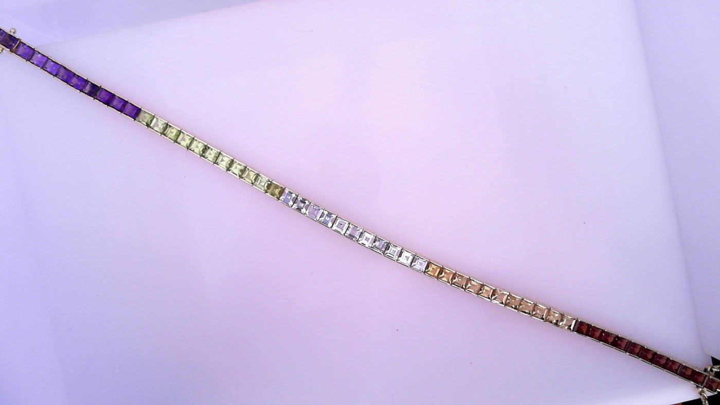 Bracelet14Karat Tennis cz spectrum 7" 11.4g