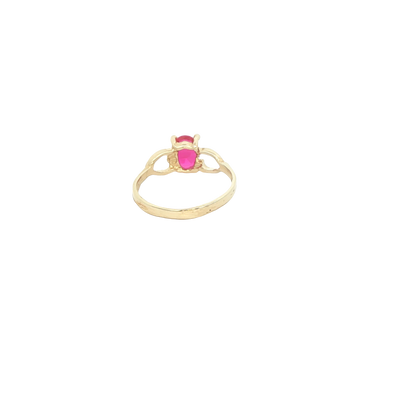 14 KARAT RING SIZE 1.75 WEIGHT: 0.9G : CZ RED OVEK