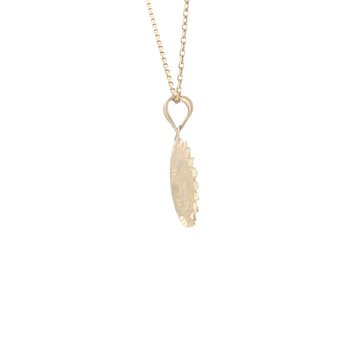 PENDENT 14KP 1/2SUN & 1/2MOON WITH FACE