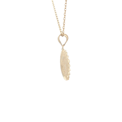 PENDENT 14KP 1/2SUN & 1/2MOON WITH FACE