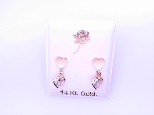 14 KARAT STUD EARRINGS WEIGHT: 0.8G : 5MM CZ CLEAR