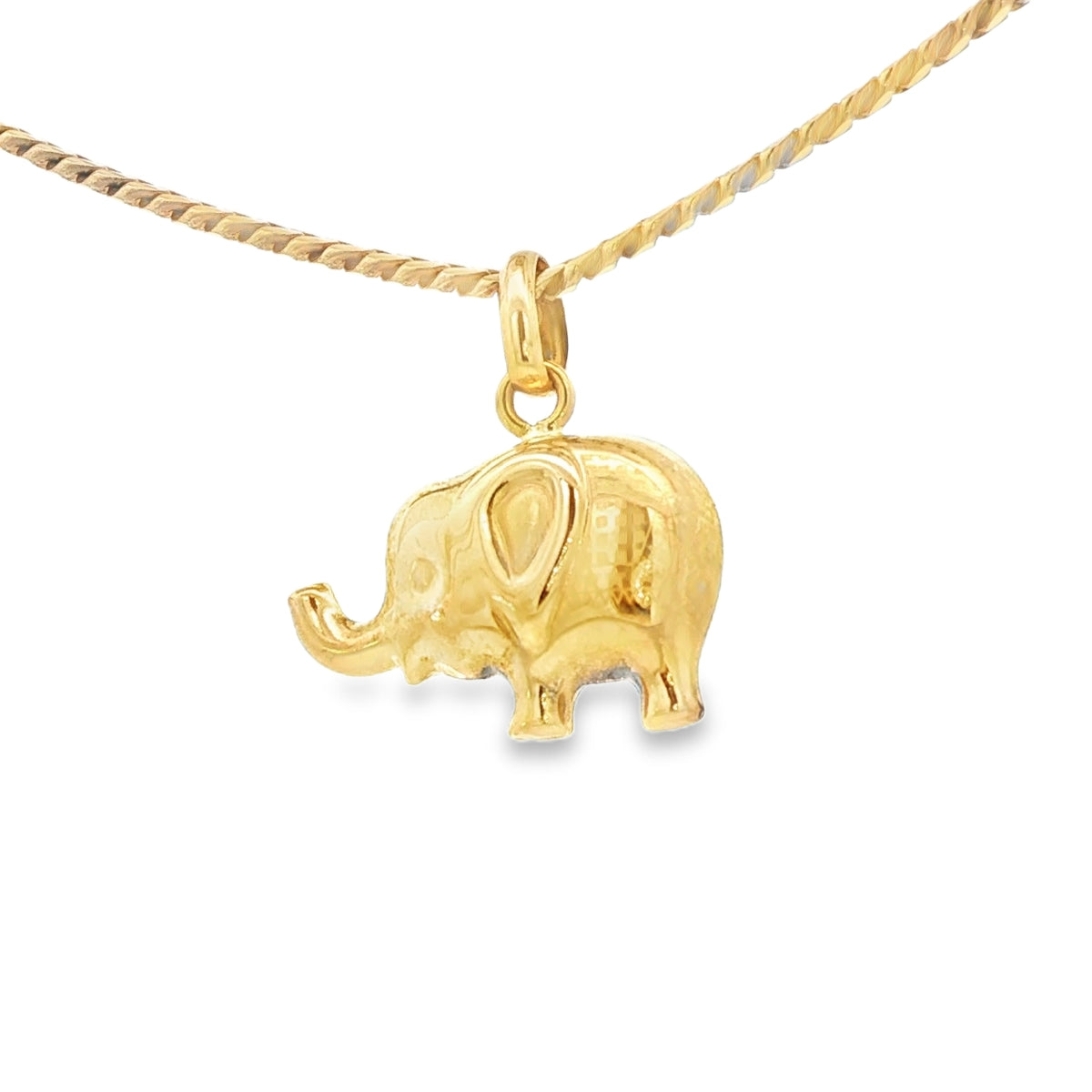 YELLOW 14 KARAT CHARM WEIGHT: 1.9G : ELEPHANT PUFF