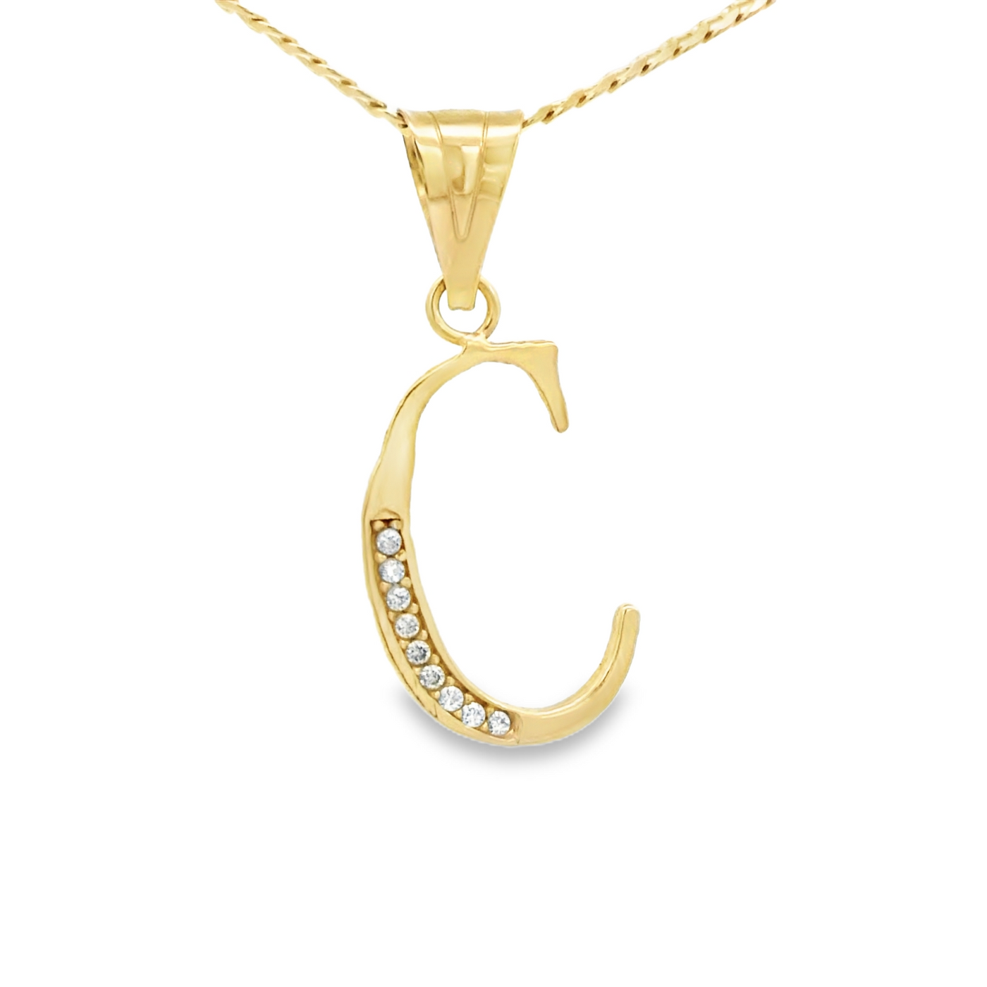 PENDANT 14K LETTER C CZ LETTER C