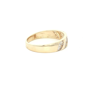 14 KARAT RING SIZE 10 WEIGHT: 3.8G : 5.3MM CZ 5 SL