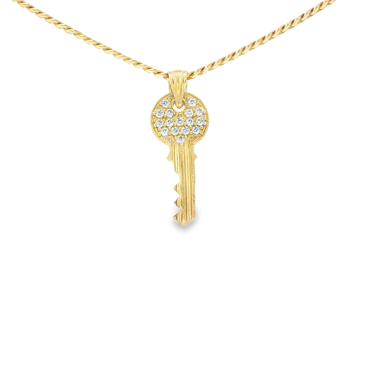 PENDANT 14K KEY CZ KEY SMALL