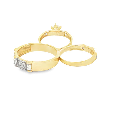 14 KARAT RING SIZE 7 WEIGHT: 1.5G : 3.1MM CZ  GREE