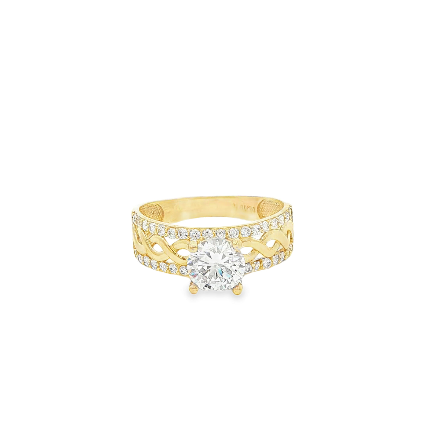 14 KARAT RING SIZE 7.75 WEIGHT: 2.7G : 5.8MM CZ MO
