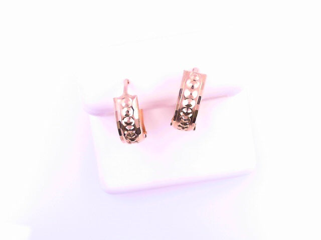 EARRINGS 14KE 2.0G HUGGIE DC STRIPE TEXTURE