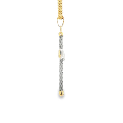 18 KARAT + STERLING CHARM CROSS