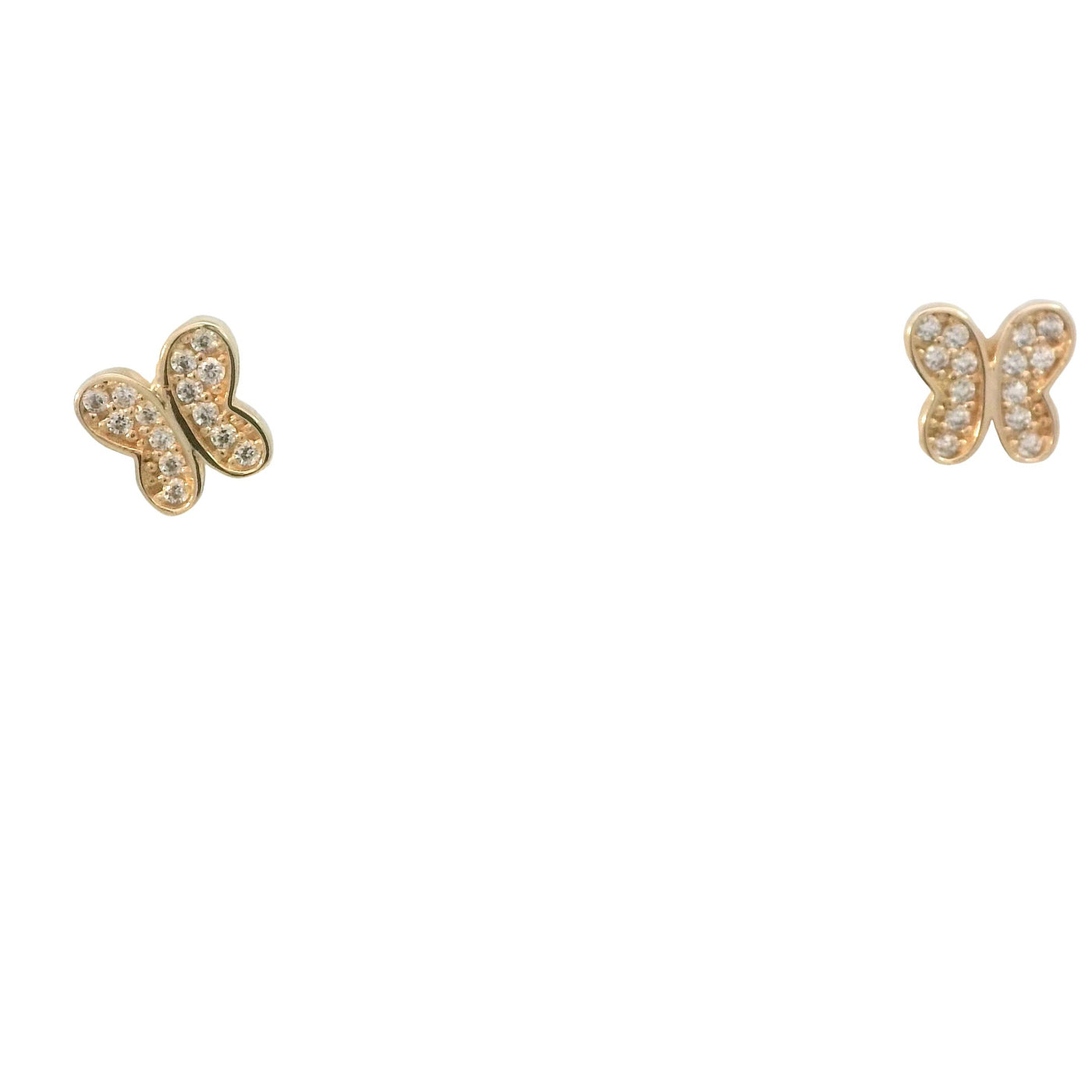 EARRINGS 14 KARAT WEIGHT: 1.3G BUTTERFLY STUD