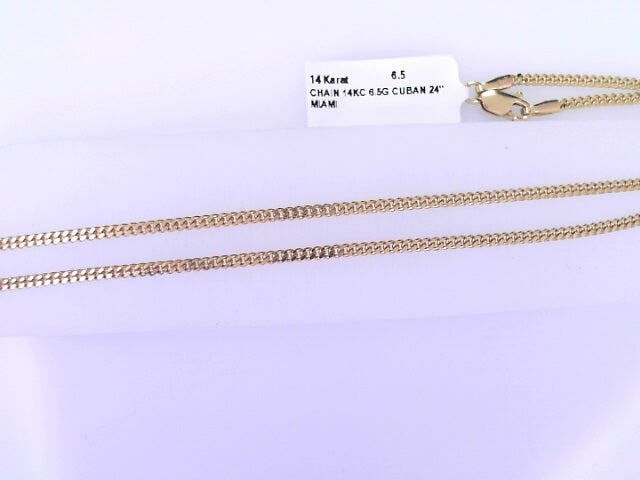 CHAIN 14KC 6.5G CUBAN 24'' MIAMI