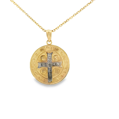 PENDANT 14K 2.7G SAINT SAINT BENEDICT ROUND