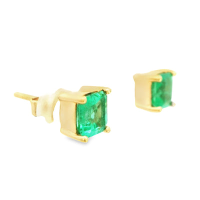 18KR Emerald Stud Earrings