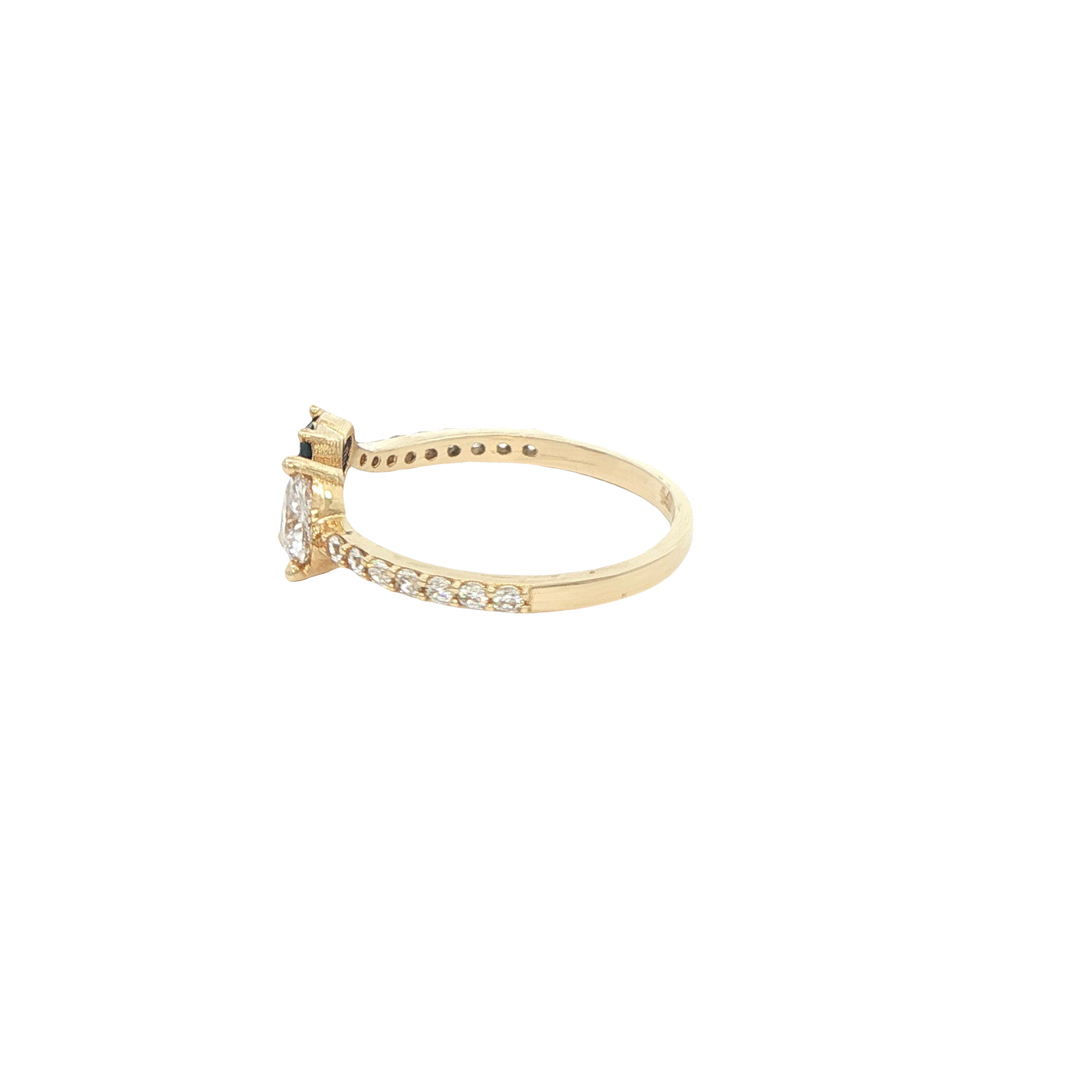 14 KARAT RING SIZE 7 WEIGHT: 1.9G : CZ DOUBLE HEAR
