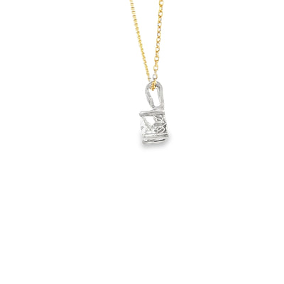14 KARAT PENDANT NATURAL DIAMOND 2 TONE 2 BEZELS SLIDER