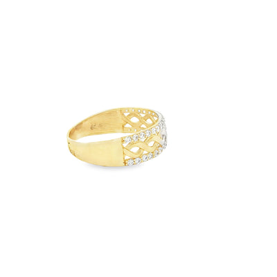 14 KARAT RING SIZE 7.75 WEIGHT: 1.9G : 5.8MM CZ MO