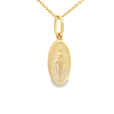14K  PENDANT  MILAGROSA VIRGEN MARY OVAL