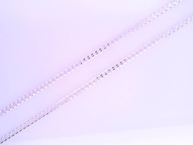 White Sterling Silver Cuban Italian Curb Chain Len