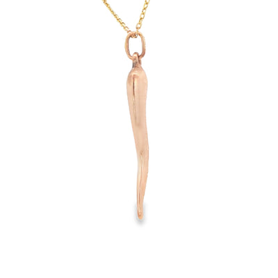 PENDANT 14K HORN ITALIAN HORN ROSE GOLD