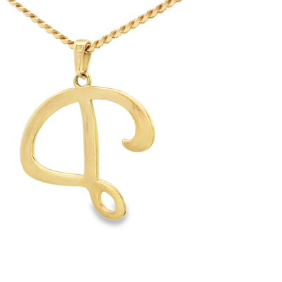 PENDANT 14K 2.6G LETTER D SCRIPT POLISHED