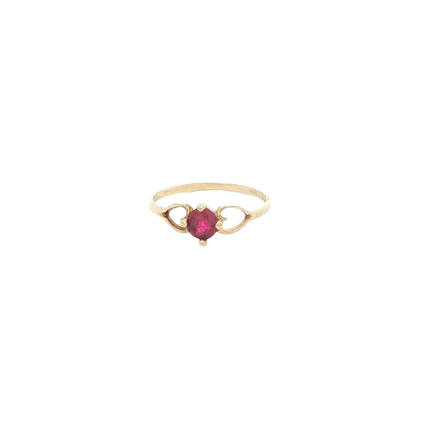 14 KARAT RING SIZE 2.75 WEIGHT: 0.7G : CZ RED ROUN
