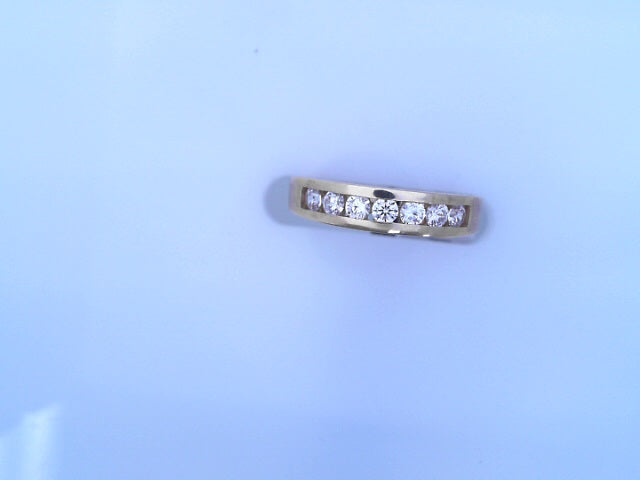 RING 14KR CZ BAND CHANNEL SET 3.2G #9.75RND CLEAR